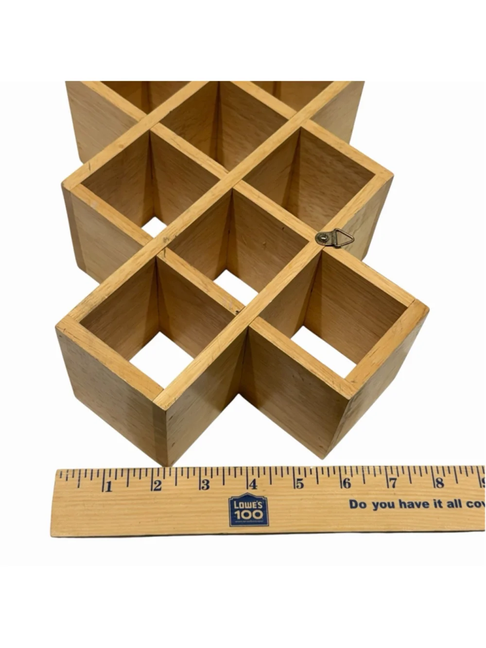 Wood Wall Display Shelf Shadow Box 14 Cubby Hanging Mini Cube Display Spice Rack